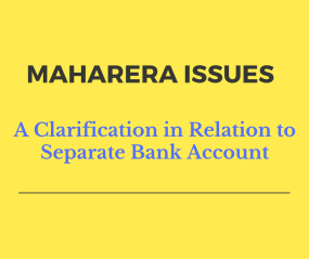 MAHARERA issues a clarification in relation to Separate Bank account